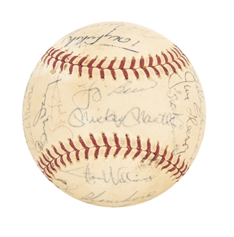 1964 American League Champion New York Yankees OAL Cronin Baseball With 28 Signatures Including Berra & Ford (Beckett)